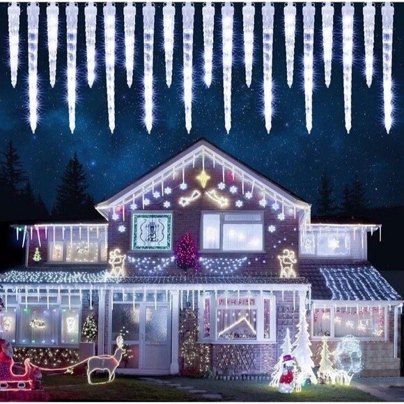 20 Tubes Meteor Shower Rain Lights Drop Icicle Falling String Light Christmas - Picture 1 of 7